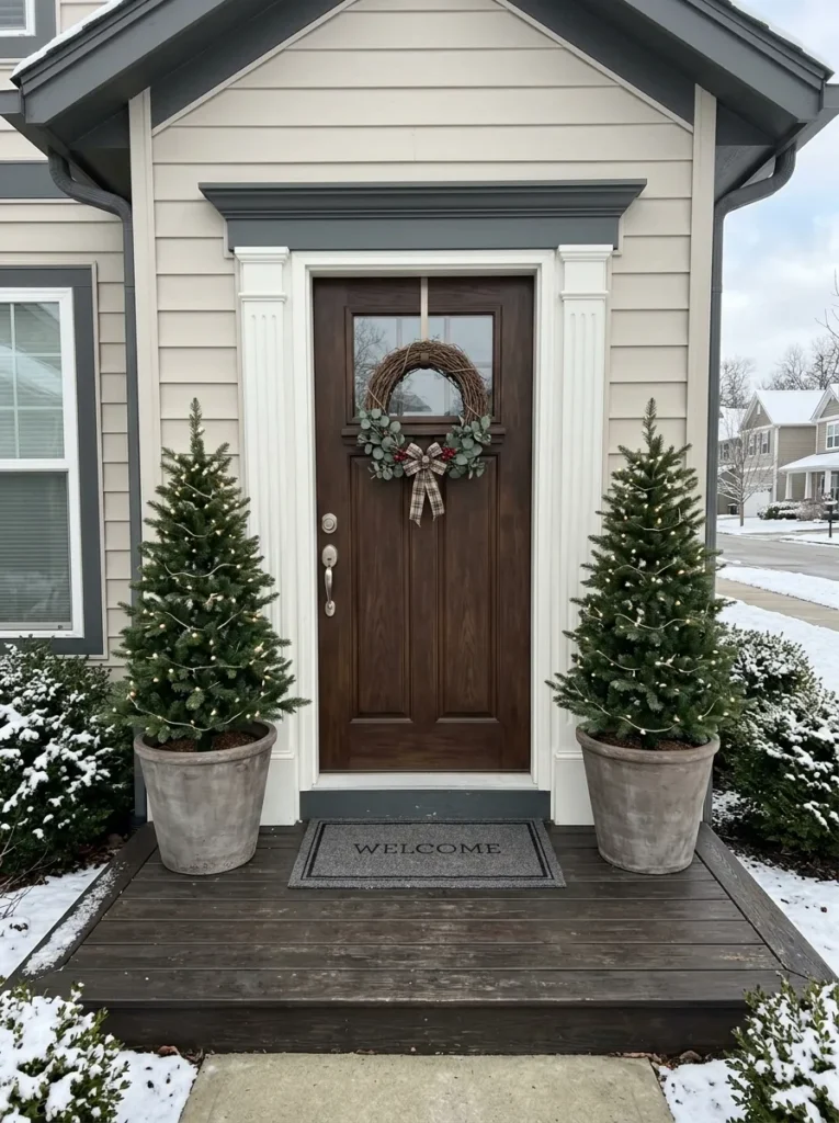 A Porch Pair in Weighted Planters