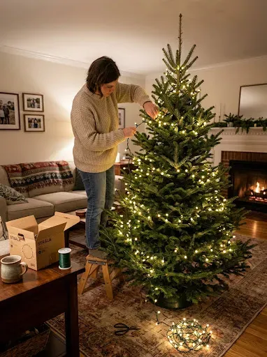 Lights First A Vertical Wrap With Warm White Strings